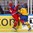 MALMO, SWEDEN - JANUARY 4: Sweden's #21 Filip Sandberg hits Russia's #4 Ilya Lyubushkin during semifinal round action at the 2014 IIHF World Junior Championship. (Photo by Francois Laplante/HHOF-IIHF Images)